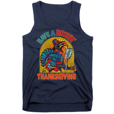 Funny Have A Rockin' Thanksgiving Rocker Turkey Tank Top