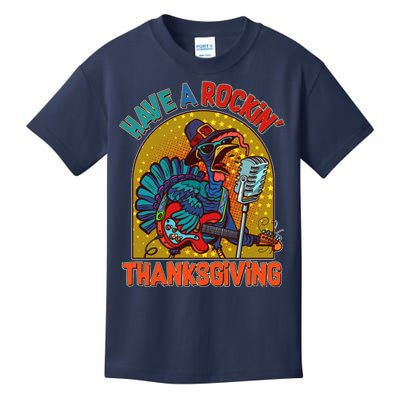 Funny Have A Rockin' Thanksgiving Rocker Turkey Kids T-Shirt