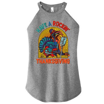 Funny Have A Rockin' Thanksgiving Rocker Turkey Women's Perfect Tri Rocker Tank