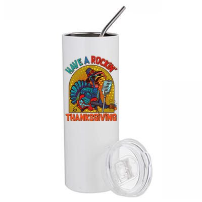 Funny Have A Rockin' Thanksgiving Rocker Turkey Stainless Steel Tumbler