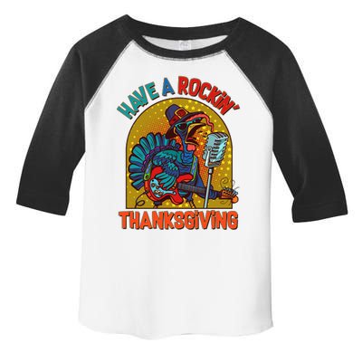 Funny Have A Rockin' Thanksgiving Rocker Turkey Toddler Fine Jersey T-Shirt