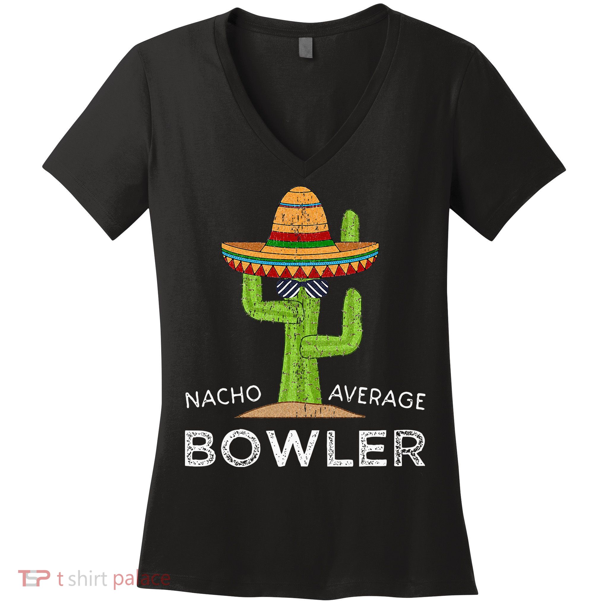 Fun Hilarious Bowler Joke Humor Funny Bowling Saying Women's V-Neck T-Shirt
