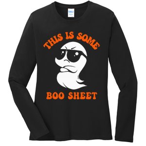 Funny Halloween Boo Ghost Costume This Is Some Boo Sheet Ladies Long Sleeve Shirt