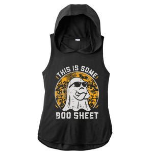 Funny Halloween Boo Ghost Costume This is Some Boo Sheet Ladies PosiCharge Tri-Blend Wicking Draft Hoodie Tank