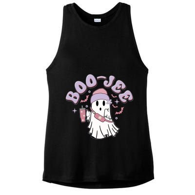 Funny Halloween Boo Jee Ghost Ladies PosiCharge Tri-Blend Wicking Tank