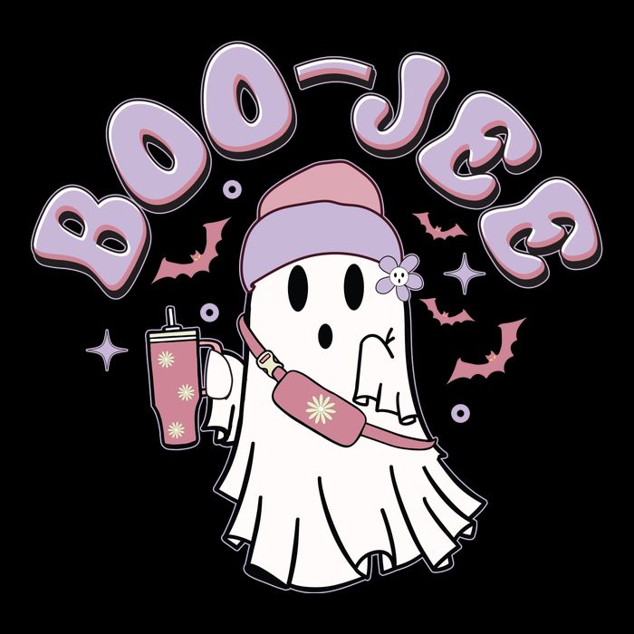 Funny Halloween Boo Jee Ghost 7-Panel Snapback Hat