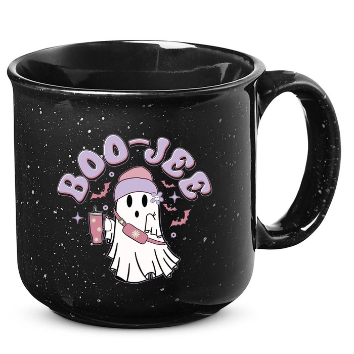 Funny Halloween Boo Jee Ghost 15oz Campfire Ceramic Mug