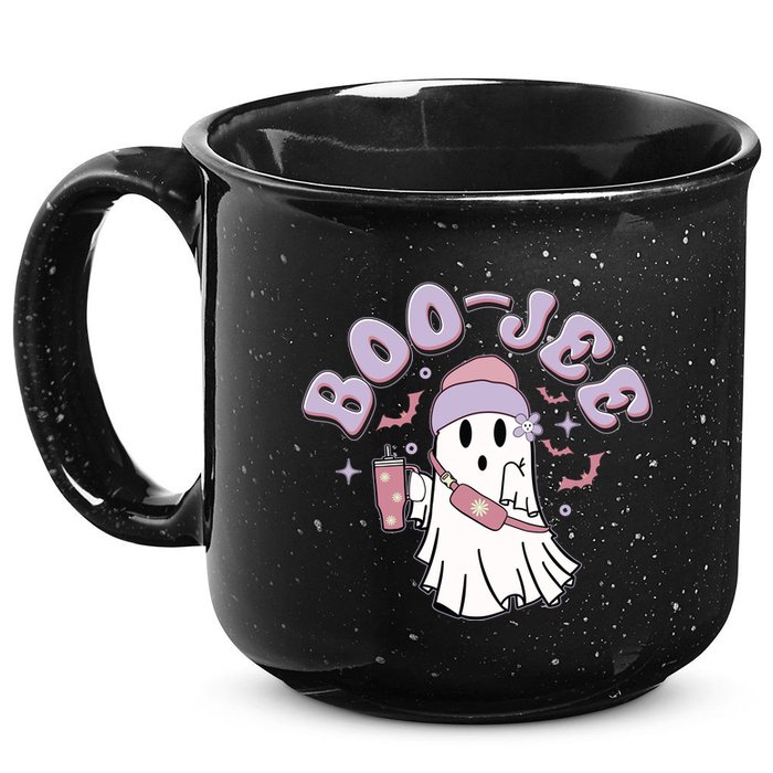 Funny Halloween Boo Jee Ghost 15oz Campfire Ceramic Mug