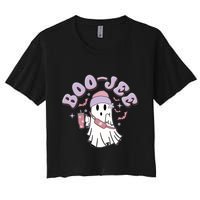 Funny Halloween Boo Jee Ghost Women's Crop Top Tee
