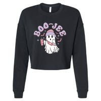 Funny Halloween Boo Jee Ghost Cropped Pullover Crew