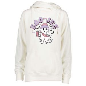 Funny Halloween Boo Jee Ghost Womens Funnel Neck Pullover Hood