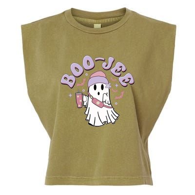 Funny Halloween Boo Jee Ghost Garment-Dyed Women's Muscle Tee