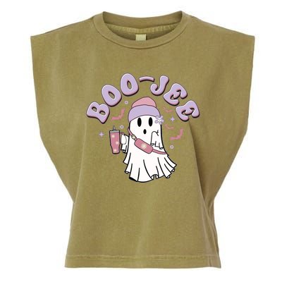 Funny Halloween Boo Jee Ghost Garment-Dyed Women's Muscle Tee