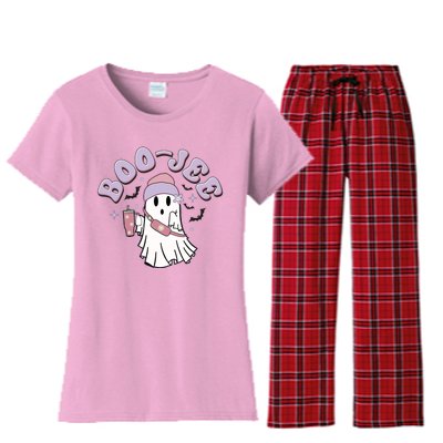 Funny Halloween Boo Jee Ghost Women's Flannel Pajama Set