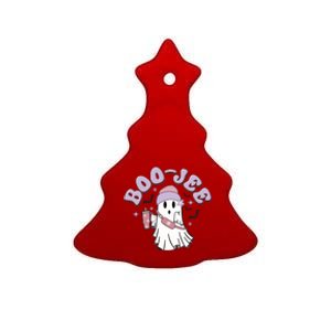 Funny Halloween Boo Jee Ghost Ceramic Tree Ornament