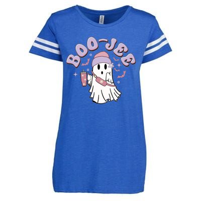 Funny Halloween Boo Jee Ghost Enza Ladies Jersey Football T-Shirt