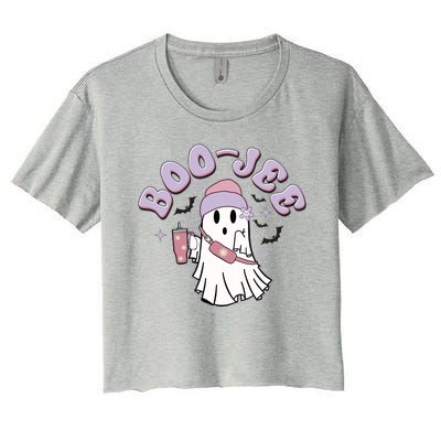 Funny Halloween Boo Jee Ghost Women's Crop Top Tee