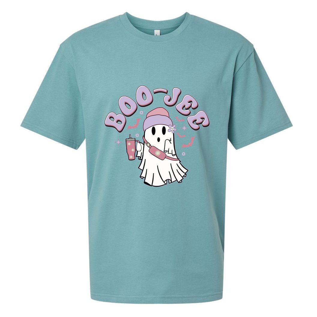 Funny Halloween Boo Jee Ghost Sueded Cloud Jersey T-Shirt