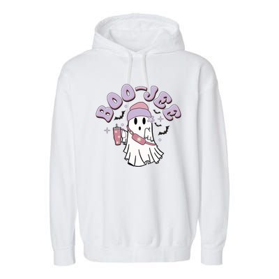 Funny Halloween Boo Jee Ghost Garment-Dyed Fleece Hoodie