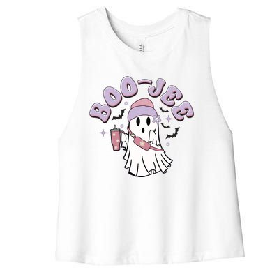 Funny Halloween Boo Jee Ghost Women's Racerback Cropped Tank