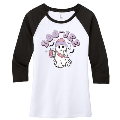 Funny Halloween Boo Jee Ghost Women's Tri-Blend 3/4-Sleeve Raglan Shirt