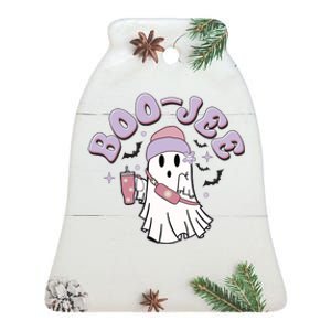 Funny Halloween Boo Jee Ghost Ceramic Bell Ornament