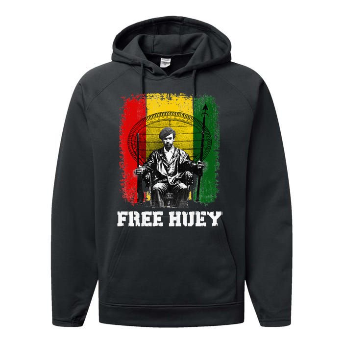 Free Huey Black History African Roots Empowerment Performance Fleece Hoodie