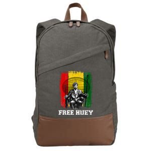 Free Huey Black History African Roots Empowerment Cotton Canvas Backpack