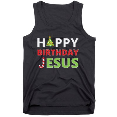 Funny Happy Birthday Jesus Funny Christian Christmas Tank Top