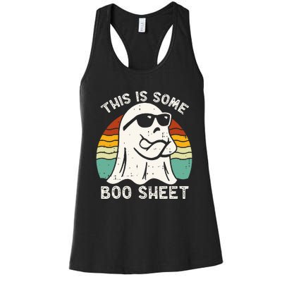 Funny Halloween Boo Ghost Costume This Is Some Boo Sheet Women's Racerback Tank