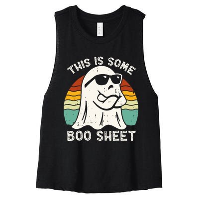 Funny Halloween Boo Ghost Costume This Is Some Boo Sheet Women's Racerback Cropped Tank