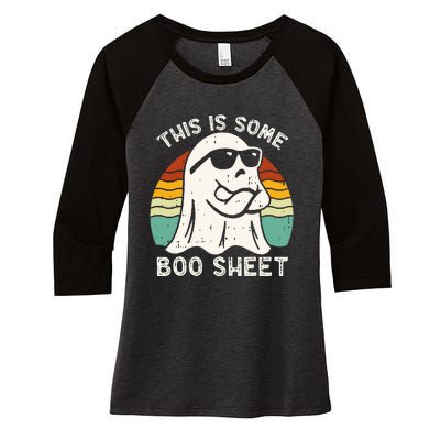 Funny Halloween Boo Ghost Costume This Is Some Boo Sheet Women's Tri-Blend 3/4-Sleeve Raglan Shirt