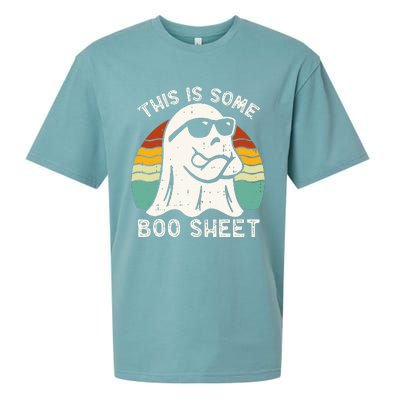 Funny Halloween Boo Ghost Costume This Is Some Boo Sheet Sueded Cloud Jersey T-Shirt