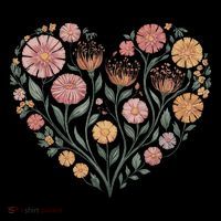 Flowers Heart Boho Wildflowers Tall T-Shirt