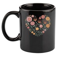 Flowers Heart Boho Wildflowers 11oz C Handle Ceramic Mug