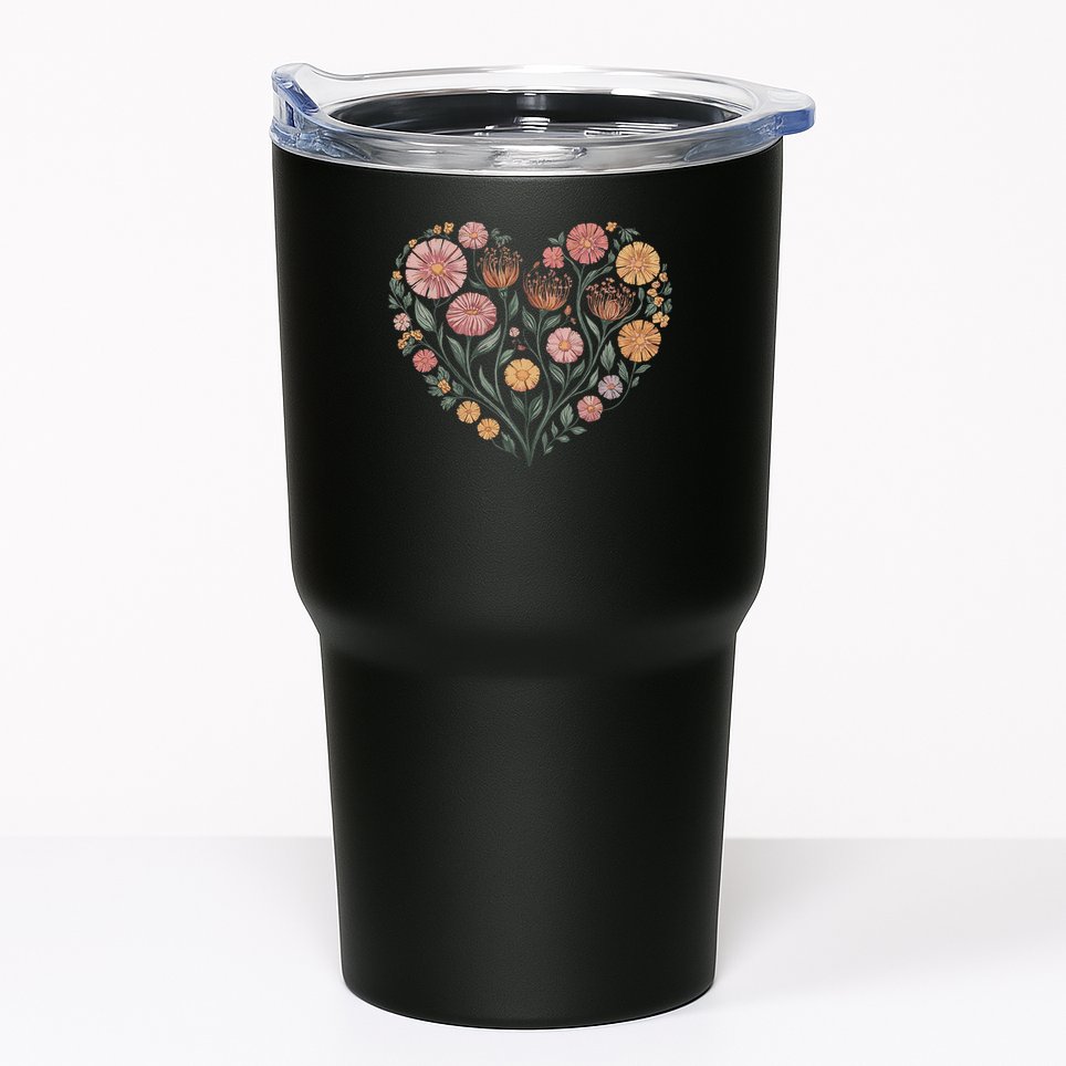 Flowers Heart Boho Wildflowers Tumbler