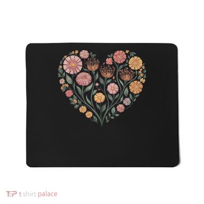 Flowers Heart Boho Wildflowers Mousepad
