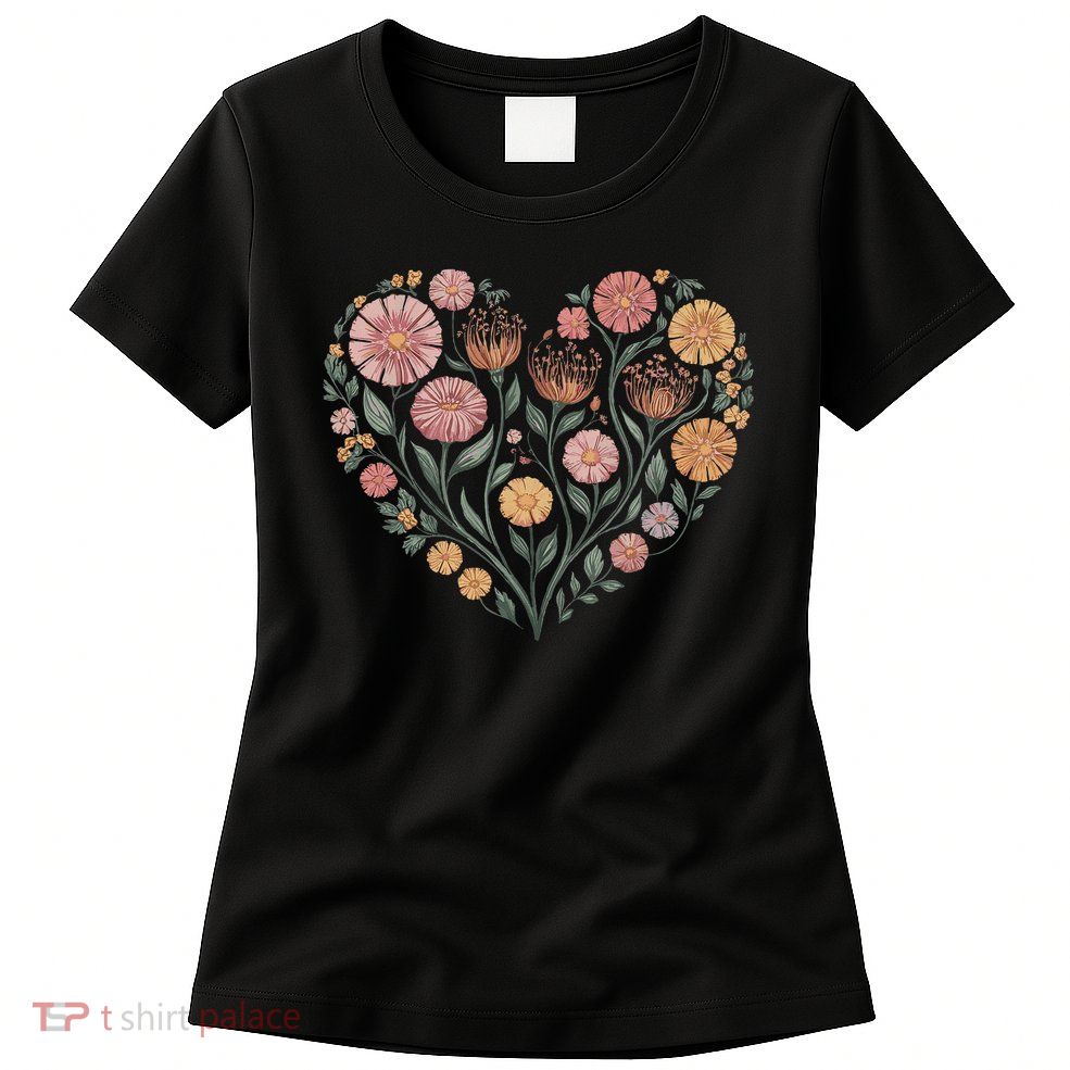 Flowers Heart Boho Wildflowers Women's T-Shirt