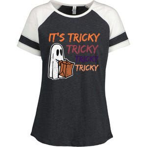 Funny Halloween Boo ItS Tricky Tricky Tricky Gift Enza Ladies Jersey Colorblock Tee