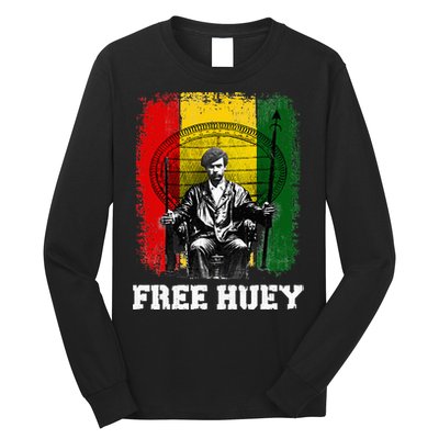 Free Huey Black History & African Roots Afro Empowerment Long Sleeve Shirt