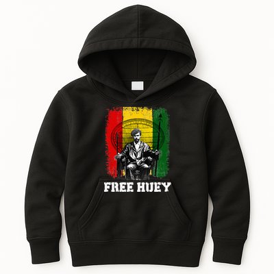 Free Huey Black History & African Roots Afro Empowerment Kids Hoodie