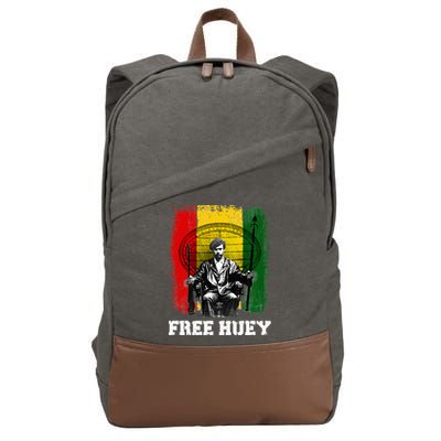 Free Huey Black History & African Roots Afro Empowerment Cotton Canvas Backpack