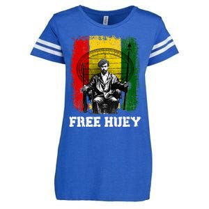 Free Huey Black History & African Roots Afro Empowerment Enza Ladies Jersey Football T-Shirt