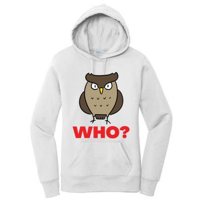 Funny Hoot Barred Barn Screech Owl Owlet Wise Bird WHO HOO Women's Pullover Hoodie