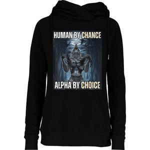 Funny Human By Chance Alpha By Choice Gift Womens Funnel Neck Pullover Hood