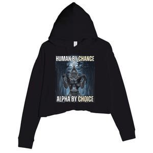 Funny Human By Chance Alpha By Choice Gift Crop Fleece Hoodie