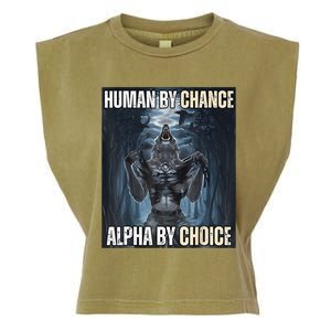 Funny Human By Chance Alpha By Choice Gift Garment-Dyed Women's Muscle Tee