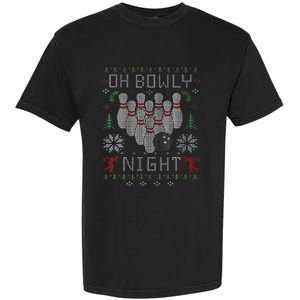 Festive Holiday Bowling Sweater Fun and Quirky Design Garment-Dyed Heavyweight T-Shirt