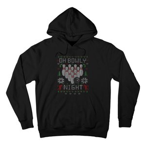 Festive Holiday Bowling Sweater Fun and Quirky Design Hoodie