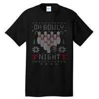 Festive Holiday Bowling Sweater Fun and Quirky Design Tall T-Shirt